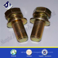 Class 8.8 yellow zinc plated hex bolts with washer